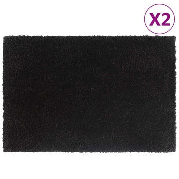 vidaXL Deurmatten 2 st 40x60 cm getufte kokosvezel zwart, Verzenden, Nieuw