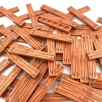 Lego Stenen - 100* Custom 1x6 tile Houten medium nougat, Nieuw
