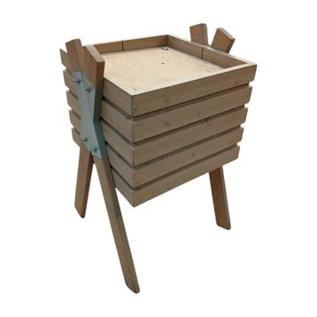 Presentatiebak 60x60x109 cm, hout, dubbele bodem, gebruikt -, Ophalen of Verzenden