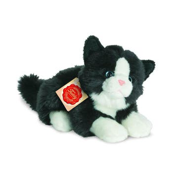 Hermann Teddy kat knuffel - pluche - zwart/wit - 20 cm, Verzenden, Nieuw