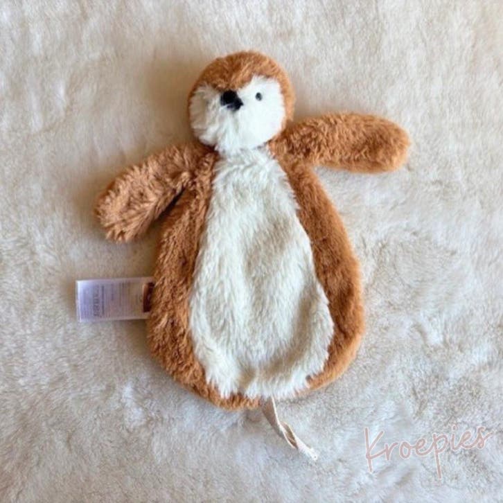 JOLLEIN knuffeldoekje speendoekje pinguïn bruin | Caramel, Kinderen en Baby's, Speelgoed | Knuffels en Pluche, Nieuw, Verzenden