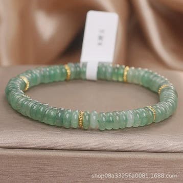 Natuurlijke Dongling Jade Kralen Armband - Groen & Wit, Verzenden, Nieuw