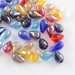 10 x facet druppel glas kraal 5x7mm  gat: 1mm mix (Kralen), Ophalen of Verzenden, Nieuw, Kraal