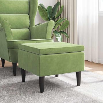 vidaXL Kruk met houten poten fluweel lichtgroen, Huis en Inrichting, Stoelen, Verzenden, Nieuw