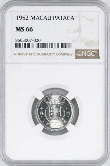 Portugees Macau. 1 Pataca 1952 - NGC MS66