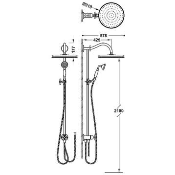 Regendoucheset Tres Opbouw Clasic Incl. Handdouche, Ophalen of Verzenden, Nieuw