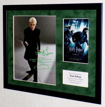 Harry Potter - Tom Felton (Draco Malfoy) Framed, signed +, Nieuw