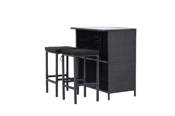 barset-jurre-2-personen-zwart-wicker-glas-the-outsider, Verzenden, Nieuw