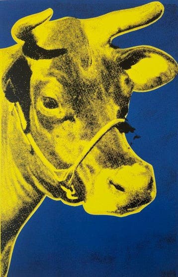 Andy Warhol (after) - Cow (blue and yellow) Offset, Antiek en Kunst