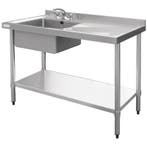 RVS Spoeltafel | Spoelbak Links | 100x60x90 cm Vogue, Verzenden, Nieuw in verpakking