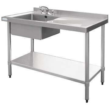 RVS Spoeltafel | Spoelbak Links | 100x60x90 cm Vogue, Verzenden, Nieuw in verpakking