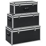 vidaXL Opbergkoffers 3 st aluminium zwart, Verzenden, Nieuw