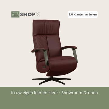 Leren relaxfauteuil met hartbalans Pure - Toledo Bordeaux, Huis en Inrichting, Bohemian, Industrieel, Modern, Scandinavisch, Nieuw