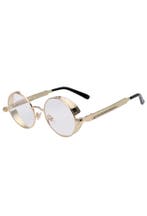 Ronde Bril Steampunk Vintage Goud Montuur Rond Heldere Glaze, Ophalen of Verzenden, Nieuw, Wit