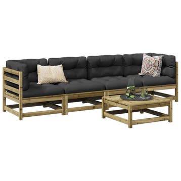 vidaXL 5-delige Loungeset geïmpregneerd grenenhout, Verzenden, Nieuw, Loungeset