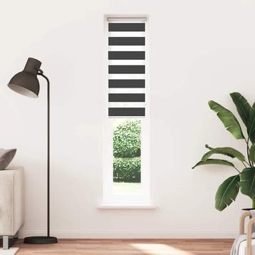 vidaXL Zebra rolgordijn 50x200 cm stofbreedte 45,9cm zwart, Verzenden, Nieuw, Zwart