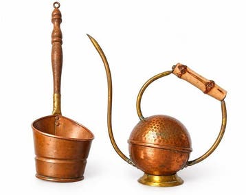 Werktuig (2) Vintage - Copper Scoop & Can