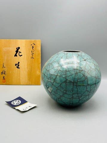 Vaas - Keramiek - Japan - Krakelglas vaas (Zonder