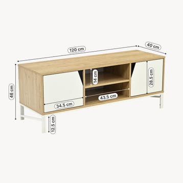TV meubel Kerrköndam tv lowboard 120x40x46 cm eikenkleurig w, Verzenden, Nieuw