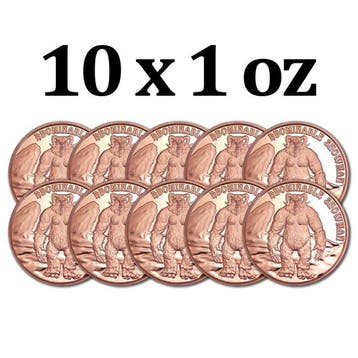 Verenigde Staten. 10 x 1 oz Cryptid Creatures Abominable