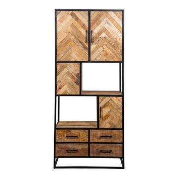 Vakkenkast Mangohout Gwenn 90 cm, Huis en Inrichting, Kasten | Boekenkasten, Verzenden, Nieuw, Overige houtsoorten, Industriële meubels