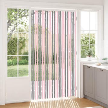vidaXL Insecten Gordijn Chenille Zilvergrijs en Roze 118 x, Verzenden, Nieuw, Zilver