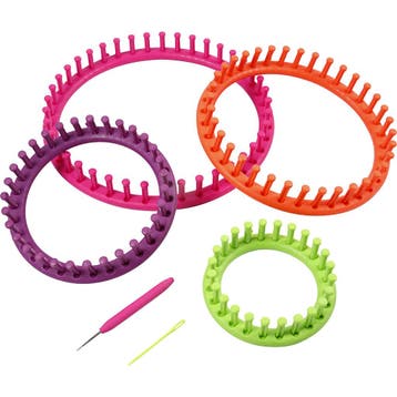 Knitting loom, d 12-17-22-27 cm, 1 set, Nieuw