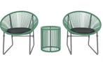 3-delige Balkonset – Groene Acapulco Stoelen en Tafel Glas, Verzenden, Nieuw