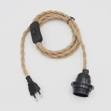 Industriële Hanglamp met Hennep Touw Kabel - E27 Fitting & S, Verzenden, Nieuw
