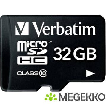 Verbatim MicroSDHC 32GB Class 10 incl. Adapter, Verzenden, Nieuw