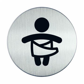 Pictogram zelfklevend rond baby verzorgen RVS, Verzenden, Nieuw in verpakking