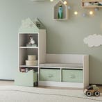 Kinderrek met zitbank Vipsali 100x99x30 cm mintgroen en wit, Verzenden, Nieuw