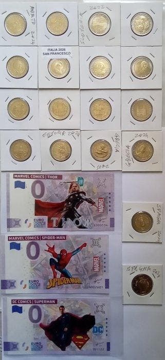 Europa. 2 Euro 2005/2026 (18 coins + 3 banknotes) (Zonder