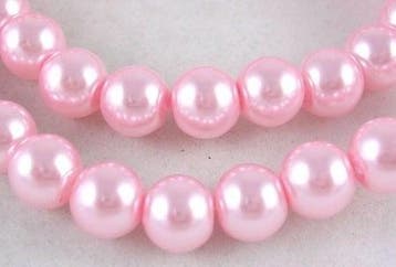 40 x  glasparel kleur: Pink 6mm gat c.a. 0,8mm (Glasparels), Ophalen of Verzenden, Nieuw, Kraal