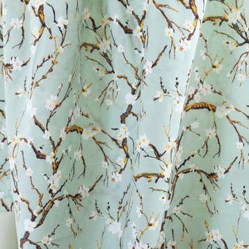BA069 - Elegant Decoratief Textiel – Kersenbloesems op een, Antiek en Kunst