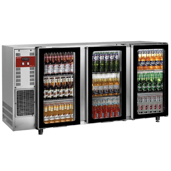 Diamond Barkoelkast | RVS | 3 Glazen Deuren | 579L | 2675x56, Witgoed en Apparatuur, Koelkasten en IJskasten, Ophalen of Verzenden