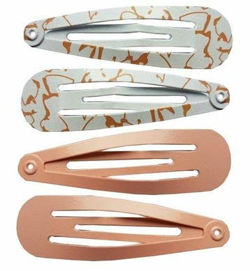 Haarspeld Klikklak 5cm - Fantasie Print Effen - Roze Wit -, Nieuw