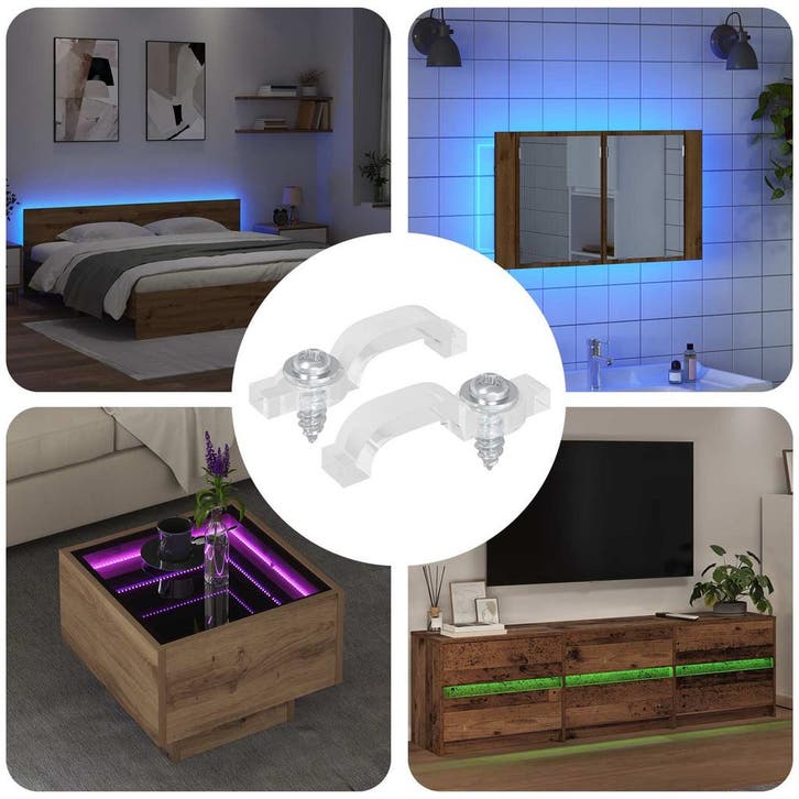vidaXL LED Strip Clips 2 pcs Doorzichtig 23,8 x 7,3 x 4,3 mm, Tuin en Terras, Buitenverlichting, Nieuw, Kunststof, Verzenden