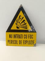 Explosiegevaar - Emaille plaat - Metaal, Emaille, Antiek en Kunst