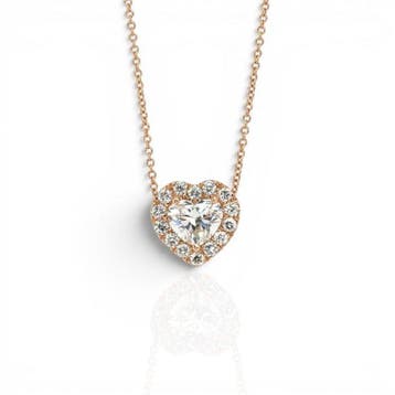 Ketting met hanger - 18 karaat Roségoud - 1.34ct. tw.
