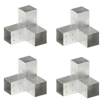 vidaXL Paalverbindingen 4 st Y-vorm 81x81 mm gegalvaniseerd, Verzenden, Nieuw