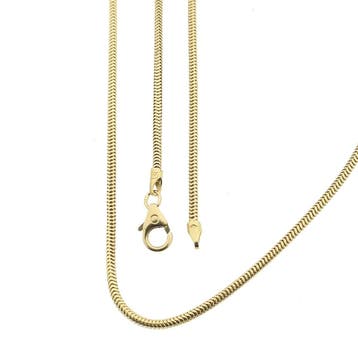 Gouden slangenschakel ketting, Ophalen of Verzenden, Gebruikt, Goud, Goud
