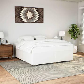 vidaXL Bedframe kunstleer wit 200x200 cm, Overige materialen, Verzenden, Wit, Overige maten