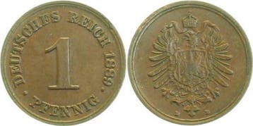 Duitsland 1 Pfennig 1889d f prfr J 001, Verzenden