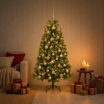 vidaXL Kunstkerstboom met kerstballen 150 cm 150 LEDs, Verzenden, Nieuw