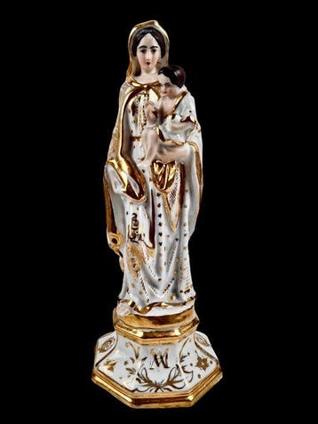 Beeld, Madonna met kind - 30 cm - Porselein, Antiek en Kunst, Antiek | Boeken en Bijbels