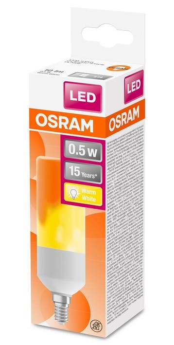 Osram LED vlameffect E14 0.5W 1500K Flicker Flame T45x145mm, Ophalen of Verzenden, Nieuw
