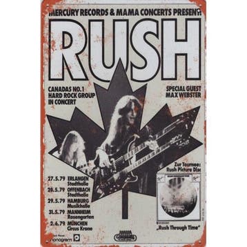 Wandbord -  Rush Canadas No 1 Hard Rock Group In Concert, Ophalen of Verzenden, Nieuw