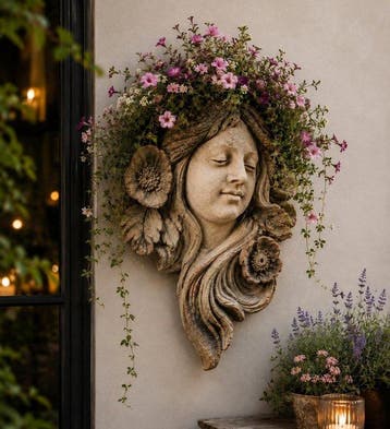 Bloempot - Hars - Art Nouveau Wandbloempot