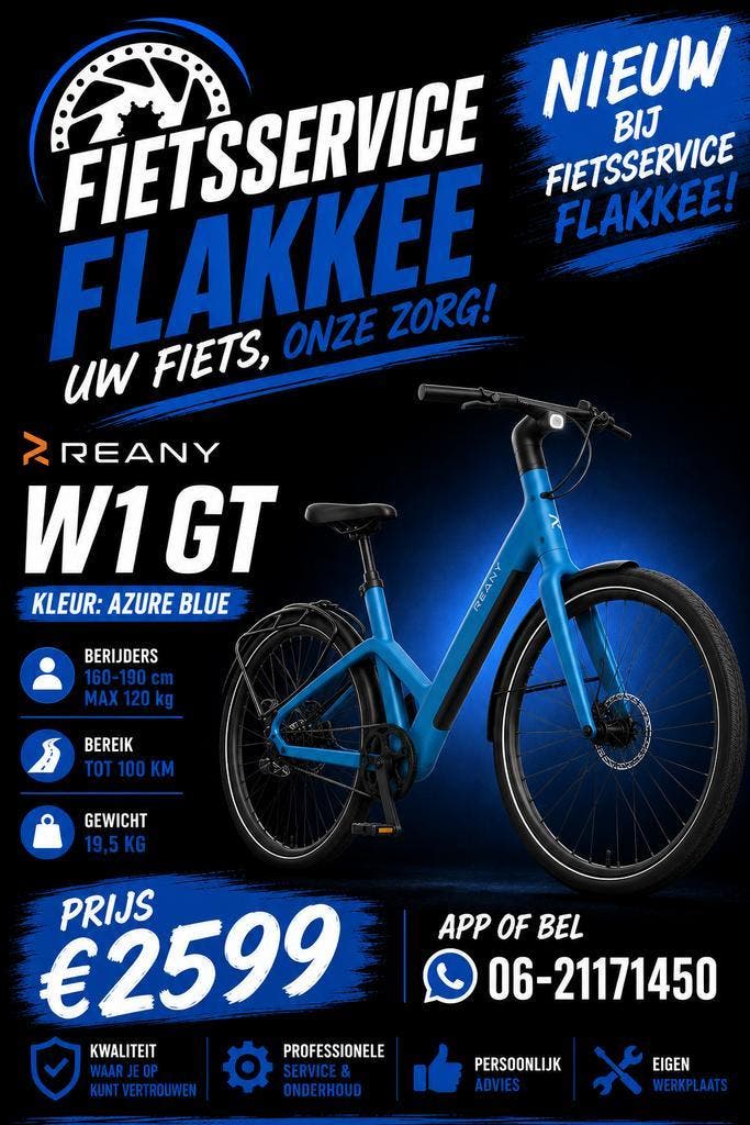 Reany w1 gt Azure Bleu., Fietsen en Brommers, Elektrische fietsen, Nieuw, Ophalen